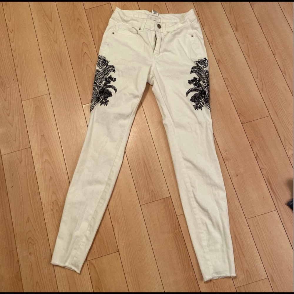 WHITE FOR THE REPUBLIC DENIM JEANS EMBROIDERY 2/25